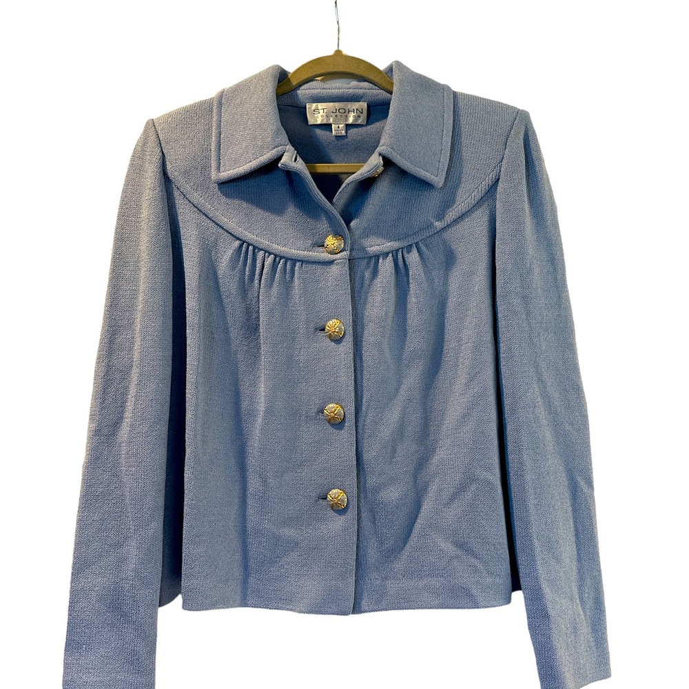 St. John Collection - Women’s Wool Blue jacket with vintage detail - Size 4